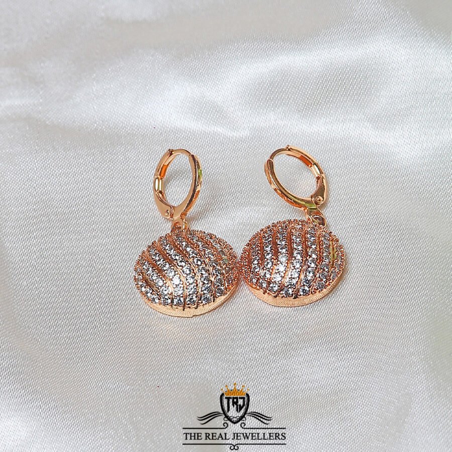 Elegant Circle Golden Stone Necklace Sets - Image 3