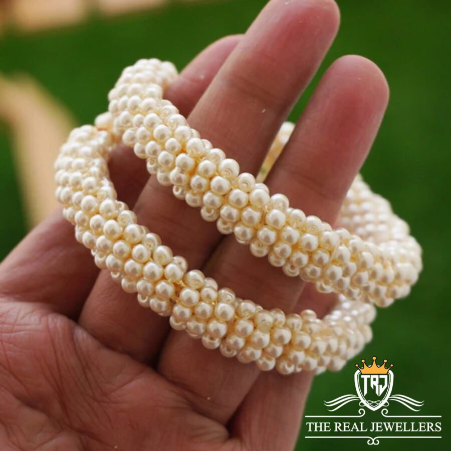 Crystal Pearl Gold Plated Bracelet For Girls/Women - Image 3