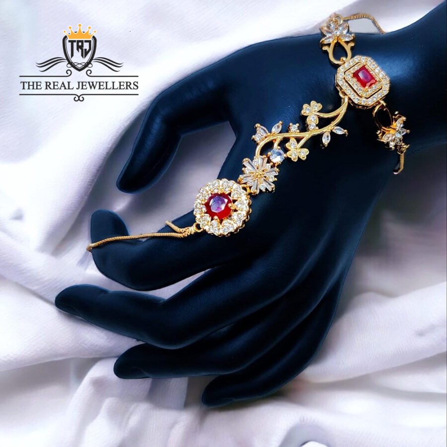 Elegant Gold Plated Ring and Bracelet Crystal Stone For Girls/Women, Ring and Bracelet Crystal Stone For Girls/Women. - Image 2